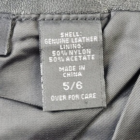 Express women’s black 100% leather bootcut pants size 5/6 - Picture 9 of 11